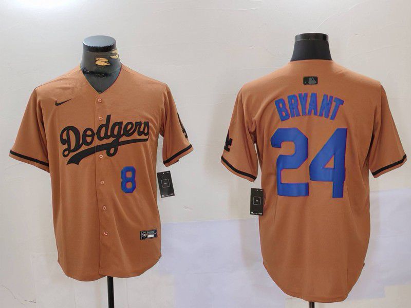 Men Los Angeles Dodgers 24 Bryant army green joint name 2024 Nike MLB Jersey style 5